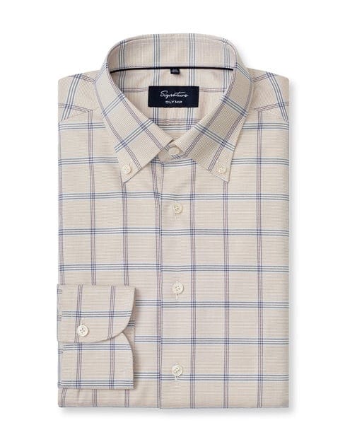 OLYMP Signature Overhemd, Tailored Fit, Signature Button-down, Caramel