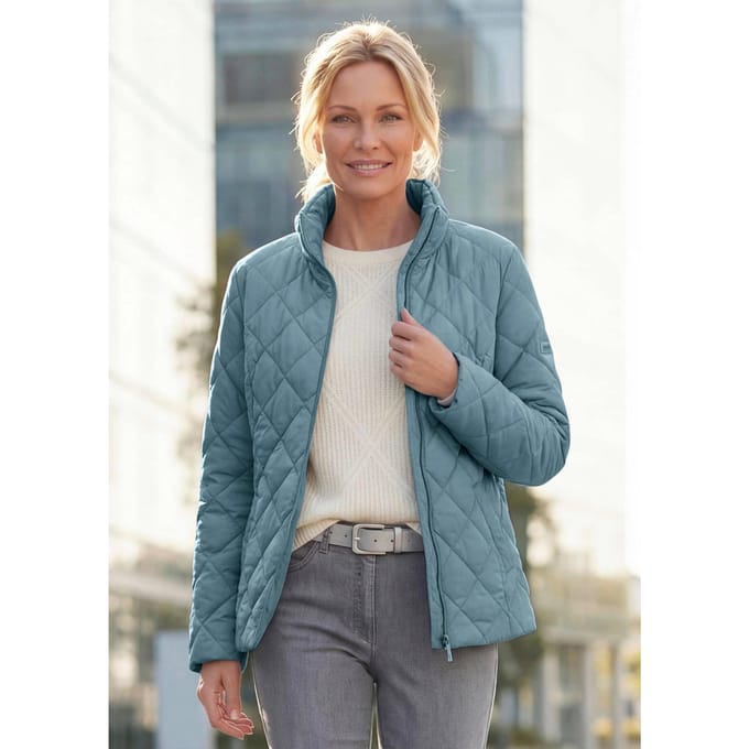 Licht gewatteerd jasje - grijsgroen - Gr. 19 van Goldner Fashion