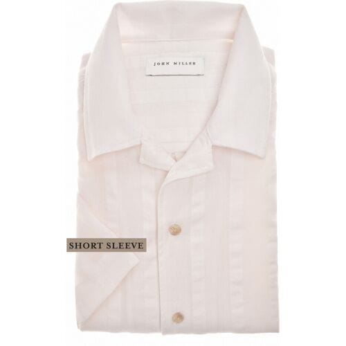 John Miller Overhemd Short Sleeve Loose Fit Pure Cotton Weekender Wit / male