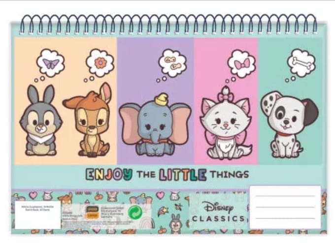 Disney cutie mini classic - A4 - Spiraal - schetsboek - 30 pagina's - tekenblok