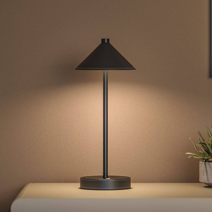 Paulmann LED tafellamp op accu Pellini, zwart, naar beneden gericht, CCT