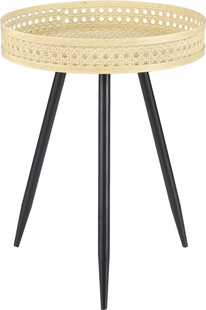 Mica Decorations Jaylee Bijzettafel - H45 x Ø34 cm - Ijzer - Zwart