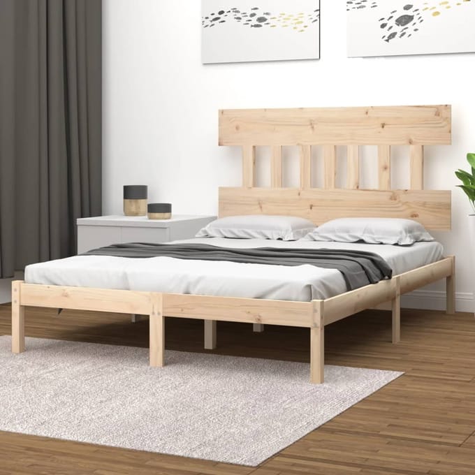 vidaXL - Bedframe - massief - hout - 150x200 - cm