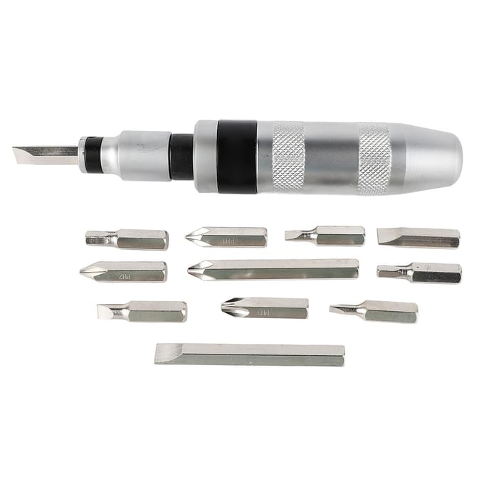 13-delige Slagmoeraandrijver Kit 12 Bits Multifunctionele Handmatige Slagschroevendraaier voor Onderhoud white