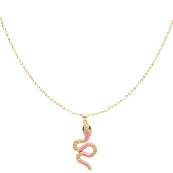 Bijoutheek Collier Slang Ice Blue Goud