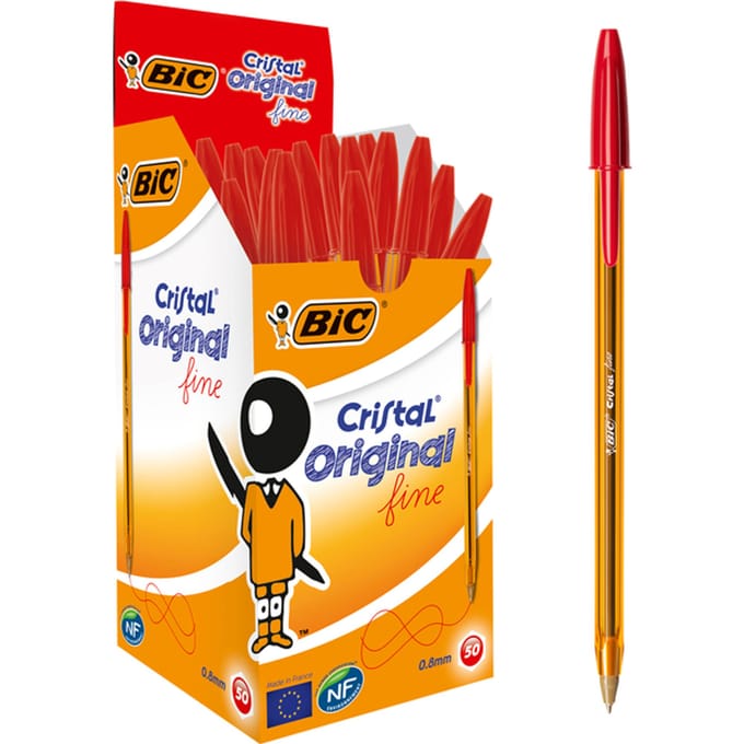 Balpen Bic Cristal fijn rood