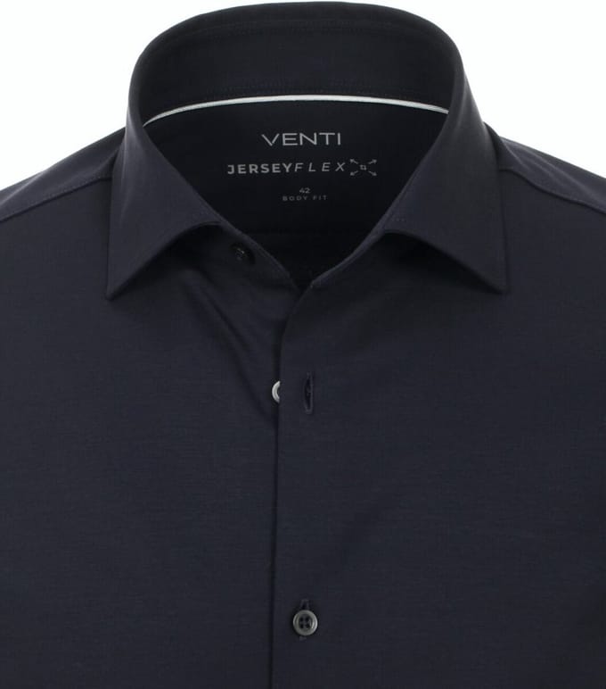 Blauw Venti Jerseyflex Overhemd Body Fit 123955800-102 - M