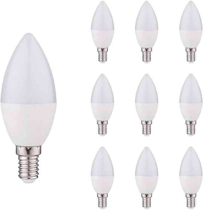 Kobi LED Lamp E14 6W - 470lm - 6000K - 230V - Voor Werkplek, Spiegelverlichting of Opslag - Kaarsvorm - 2 stuks