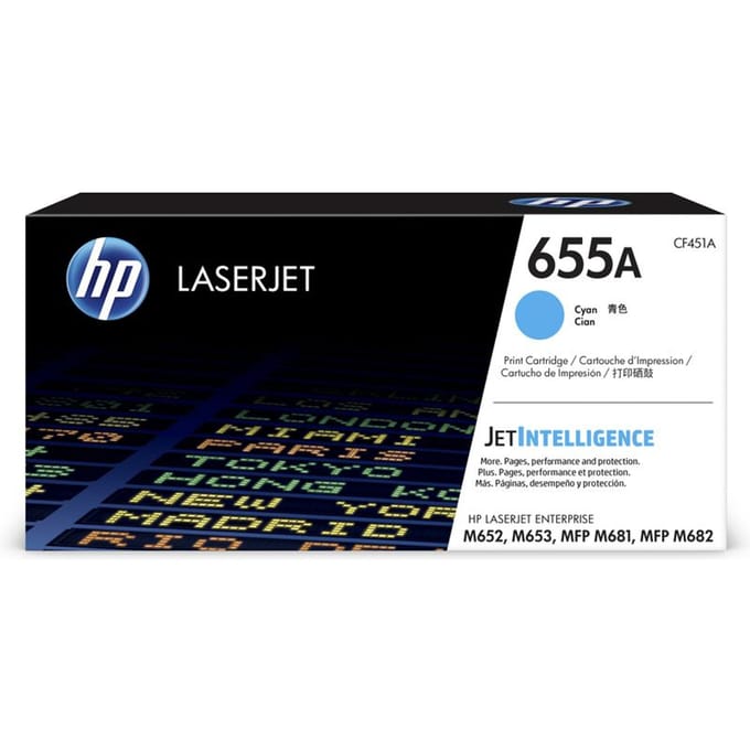 Tonercartridge hp cf451a 655a blauw