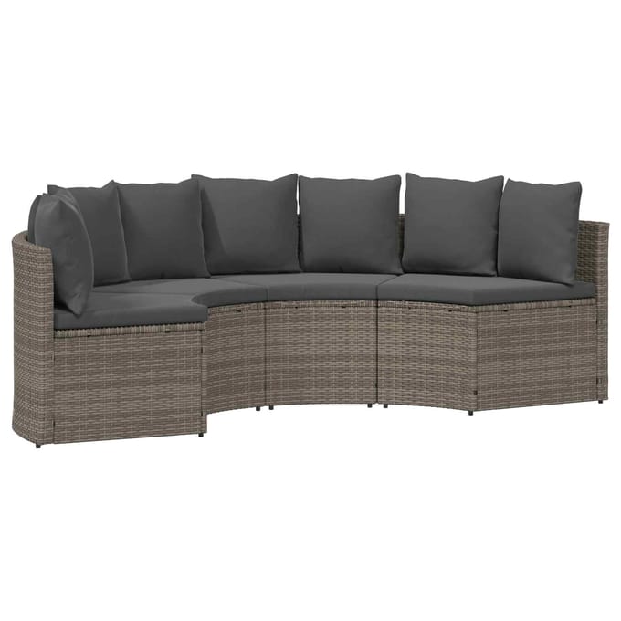 vidaXL - Bankstel - 2 - st - Grijs - Massief - Acaciahout - en - Poly - Ratten