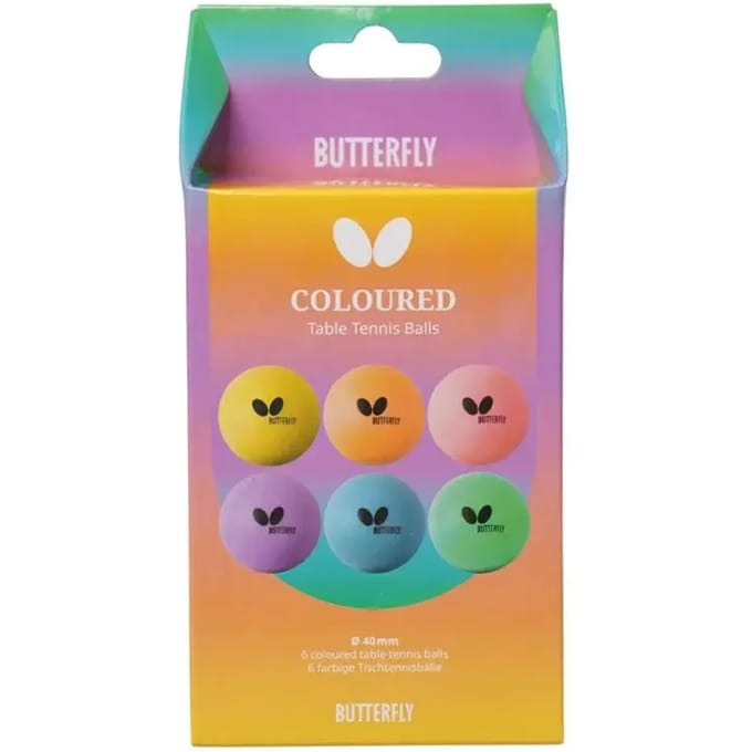 Tafeltennisbal Butterfly Coloured (x6)