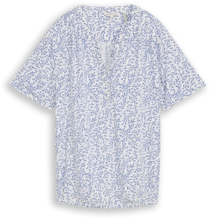 Tom Tailor - Blouse met patroon - Maat 36 - white small leaves design