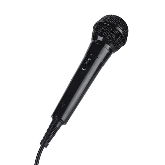Microphone dynamique filaire portable à bobine mobile pour une voix claire pour le karaoké (Noir) noir