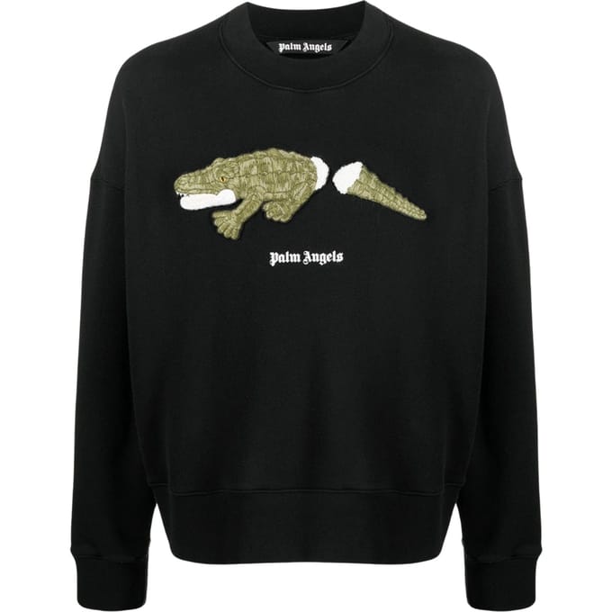 Palm Angels Croco-logo zwarte trui