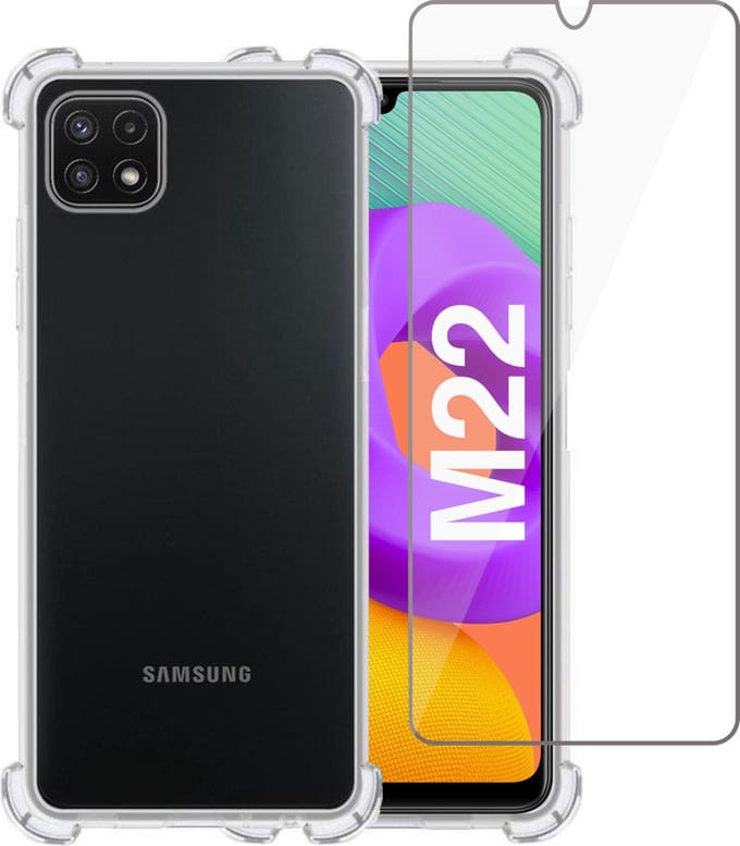 Hoesje geschikt voor Samsung M22 Extra Sterke Case Transparant - Screenprotector