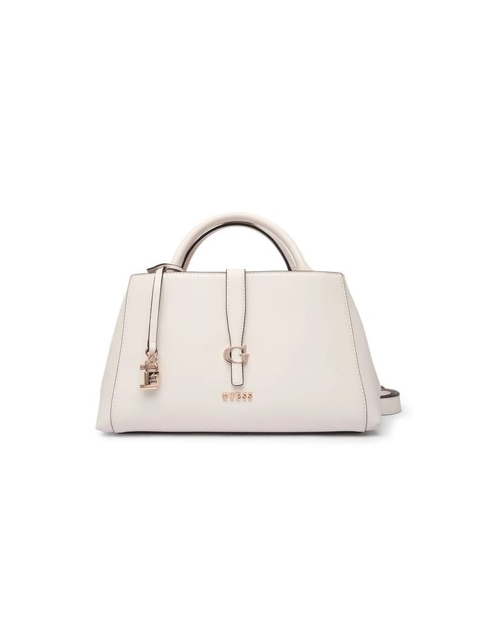 GUESS handtas schoudertas Carrie Girlfriend Satchel Stone crème