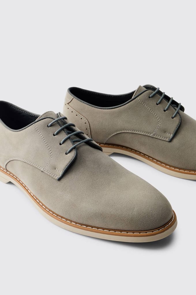 Faux Suède Derby Schoen | Grey | Size 41