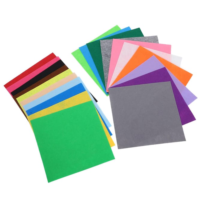 20 stuks Vilt Stoffen Vellen Assorti Kleur Zacht Geurloos 30x30cm Vilt Doek voor DIY Productie Knutselen blue