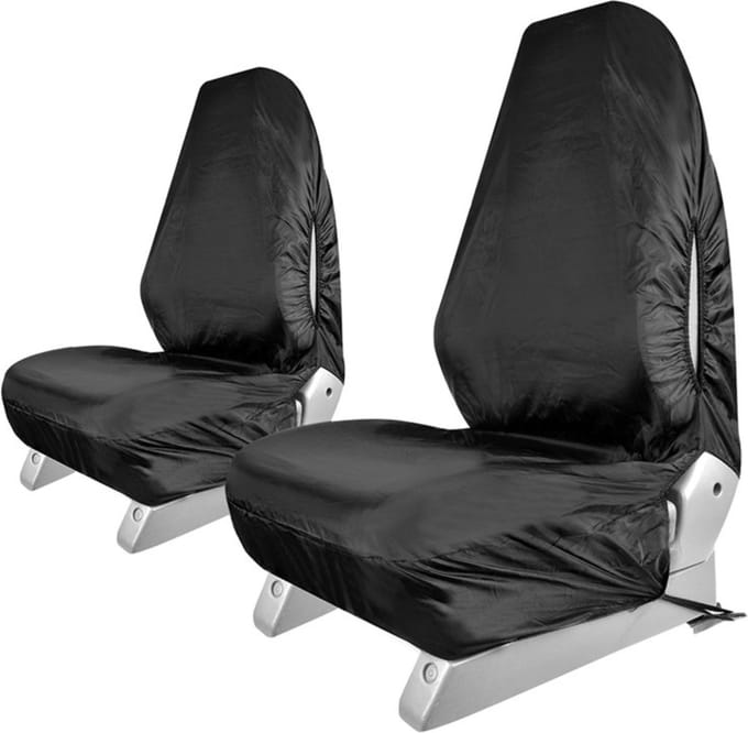 ProPlus Universele autostoelbeschermers - waterafstotend nylon - zwart - set van 2 stuks