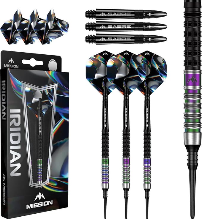 Dartpijlenset Soft Tip 90% Tungsten Zwart Koraal PVD Inclusief Accessoires