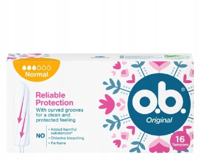 O.B Original Normal Tampons met Gebogen Groeven – 16 Stuks