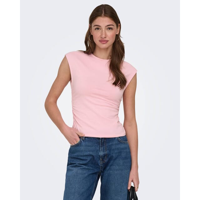 slim fit T-shirt van katoenmix model 'MIRA'