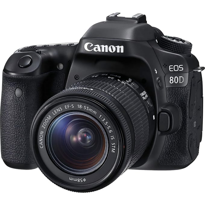 Canon EOS 80D Digitale Spiegelreflexcamera + EF-S 18-55mm f/3.5-5.6 IS STM Zoomlens zwart