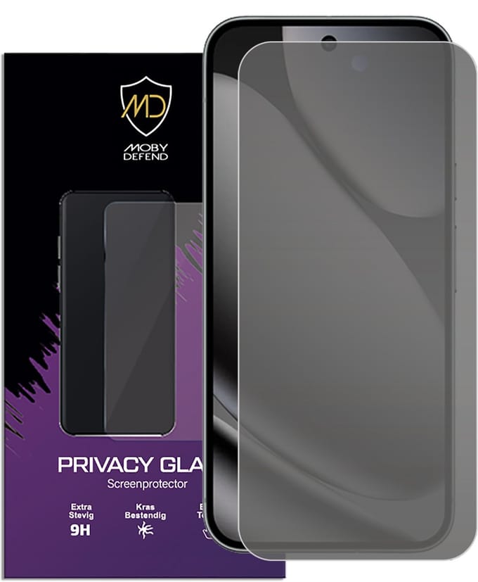 MobyDefend Screenprotector - Geschikt voor Google Pixel 10 Pro XL - HD Privacy Glass Screensaver
