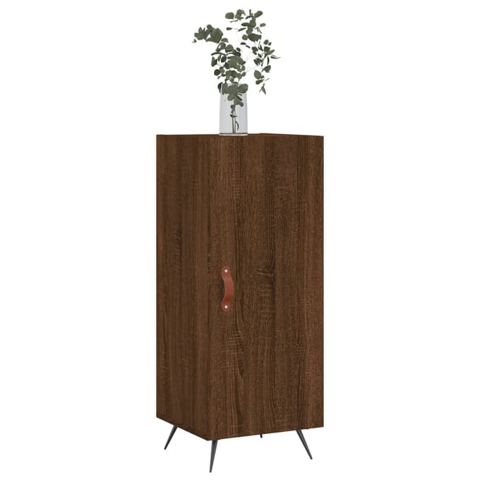 vidaXL - Dressoir - 34,5x34x90 - cm - bewerkt - hout - bruin - eikenkleur