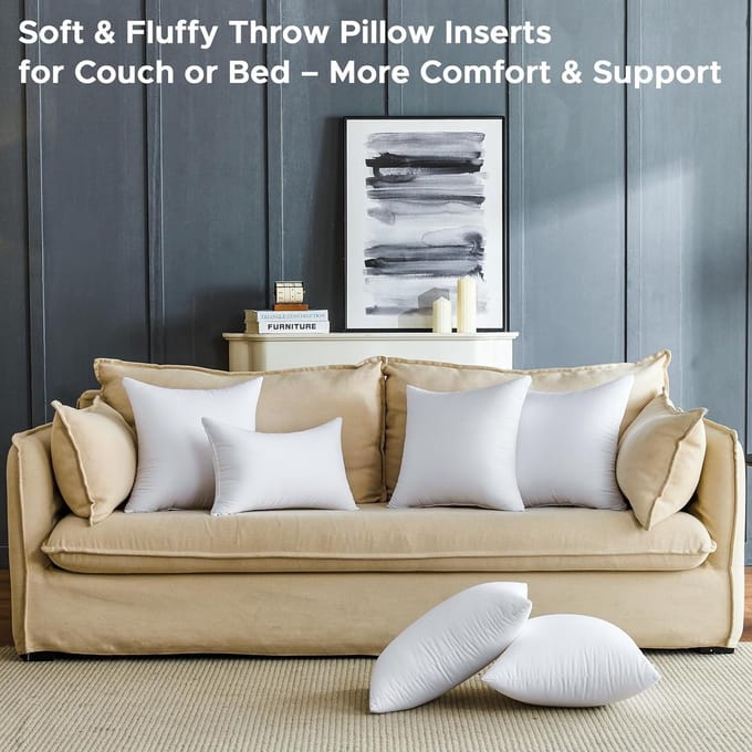 Kussenvulling Set van 4 - Wit - 45 x 45 cm - Decoratieve Kussenvullingen voor Bank en Bed