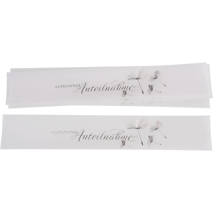 Banderol "Aufrichtige Anteilnahme"