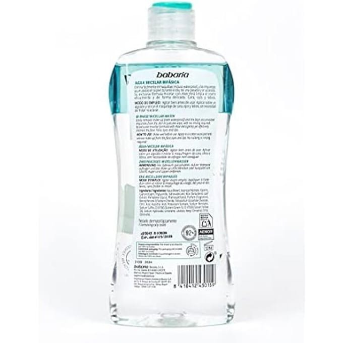 Twee-fasen Make-up Remover Aloë Vera Micellair Water 400 ml