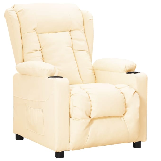 vidaXL - Fauteuil - verstelbaar - kunstleer - crèmekleurig
