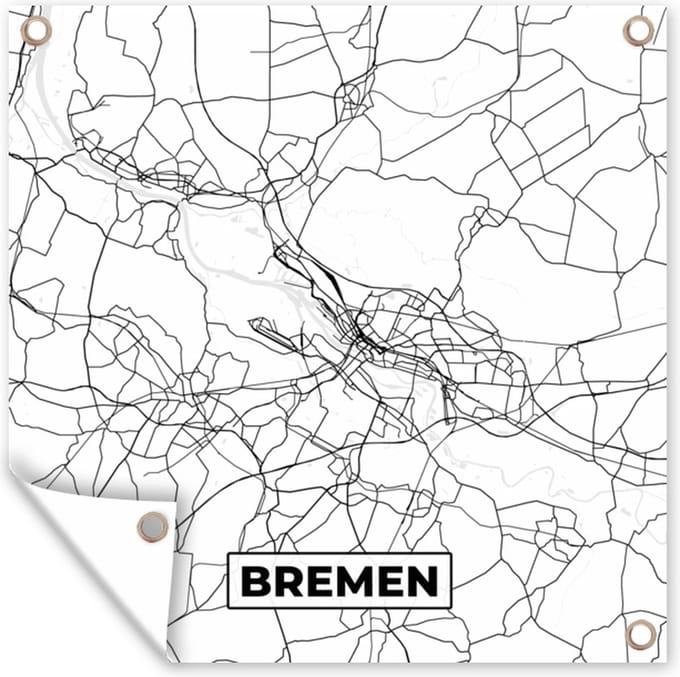 Tuindoek Kaart - Bremen - Stadskaart - Plattegrond - 100x100 cm