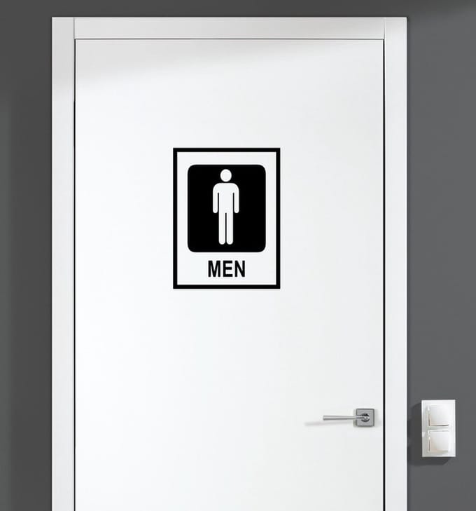 Deursticker - Men - Zwart 16x21