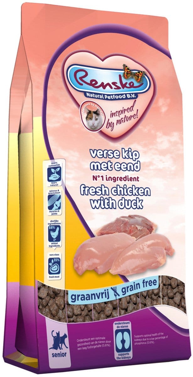 Renske Kat Senior Verse Kip&Eend - Kattenvoer - 400 g