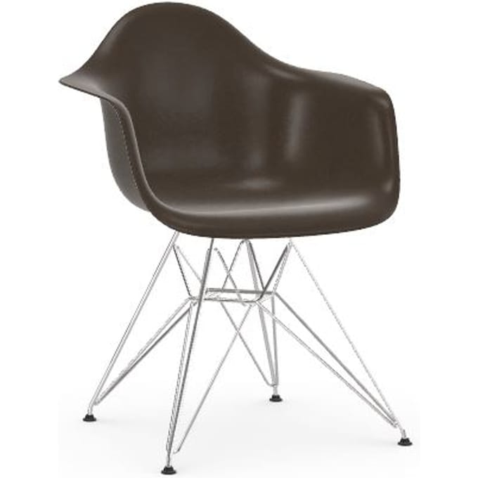 Vitra Eames Fiberglass Chair DAR - Elephant Hide Grey - glanzend chroom