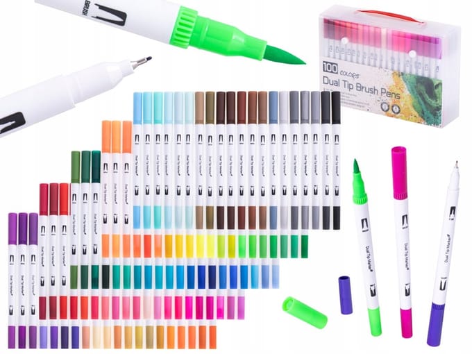 Dubbelzijdige Markers Set 100 Kleuren in Koffer