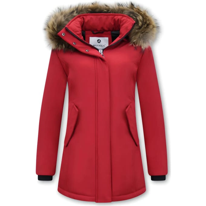 Matogla Winterjas met echte bontkraag slim fit