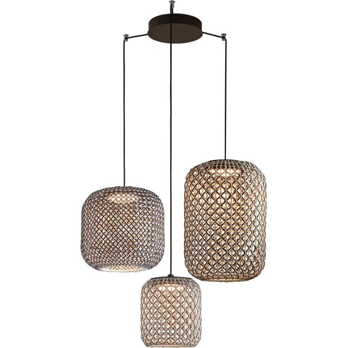 Bover Nans S/3L LED hanglamp 3-lamps bruin