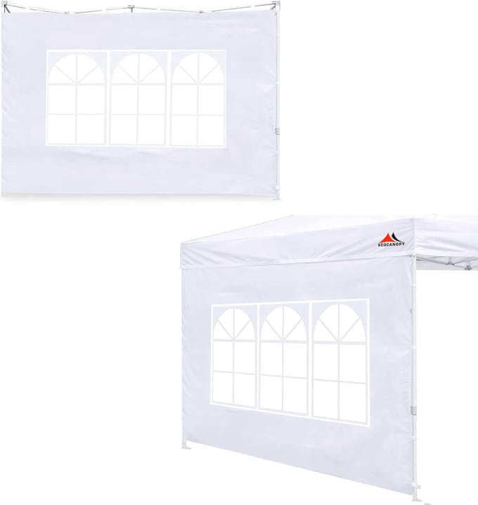 2 stuks zijwanden met venster voor 12x12 partytent - Wit frame