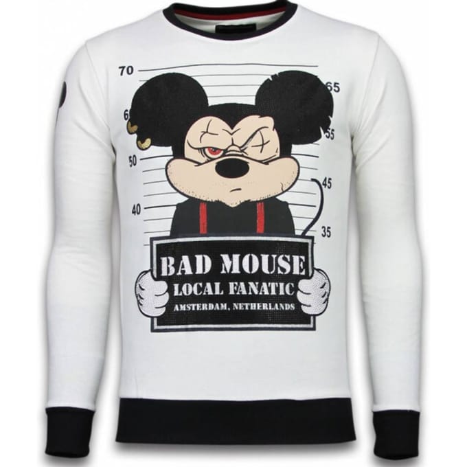 Local Fanatic Bad mouse rhinestone sweater