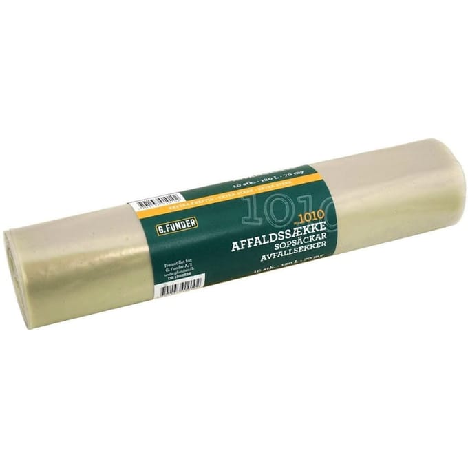G.Funder Clear garbage bags 120 liters 10 bags per roll - extra heavy duty quality