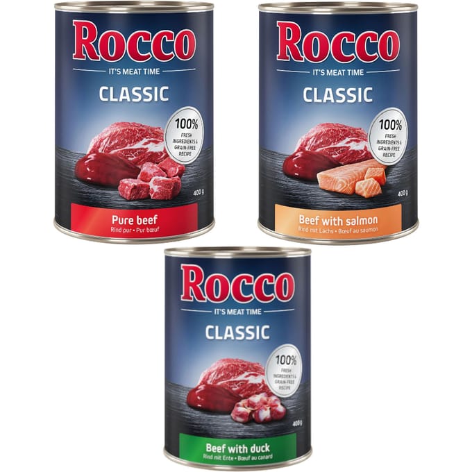 24x400g Exclusieve Mix (3 Smaken) Rocco Classic Hondenvoer