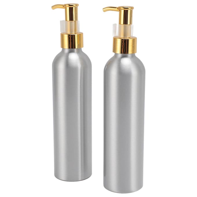 2 stuks Aluminium Lotion Pompfles Herbruikbare Pompkop Lege Cosmetische Dispenser Container voor Shampoo white
