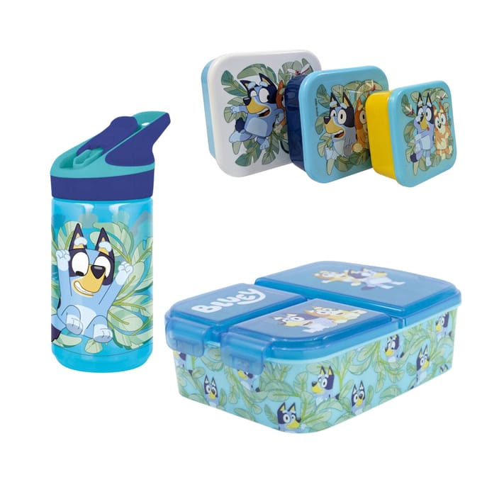 Bluey lunchset; lunchbox, snackbox en drinkfles