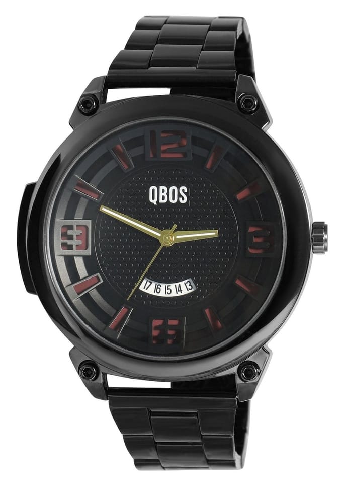 QBOS Herenhorloge roestvrij staal Datumaanduiding