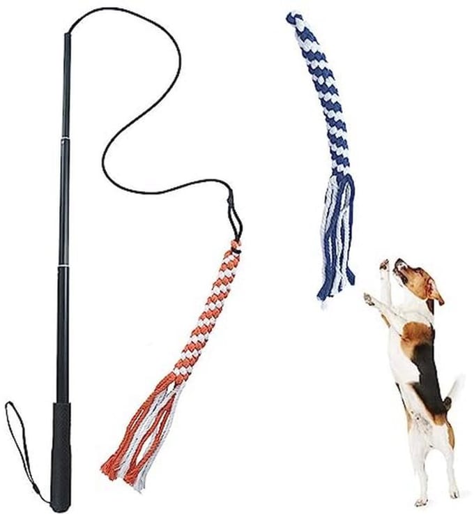 Flirt Pole voor honden - Uitschuifbare Interactieve Teaser Stok voor Honden met Kauwtouw