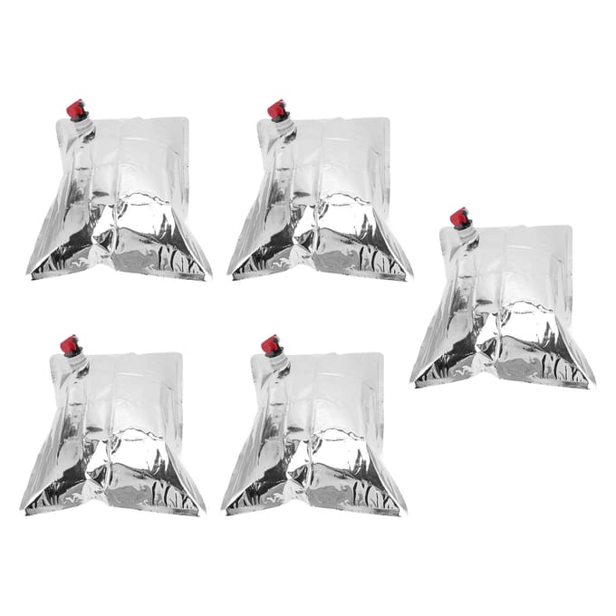 5 stuks Nood Waterkruik Zakken met Tap Opvouwbare Drank Isolatie Drinkwater Opbergzak white