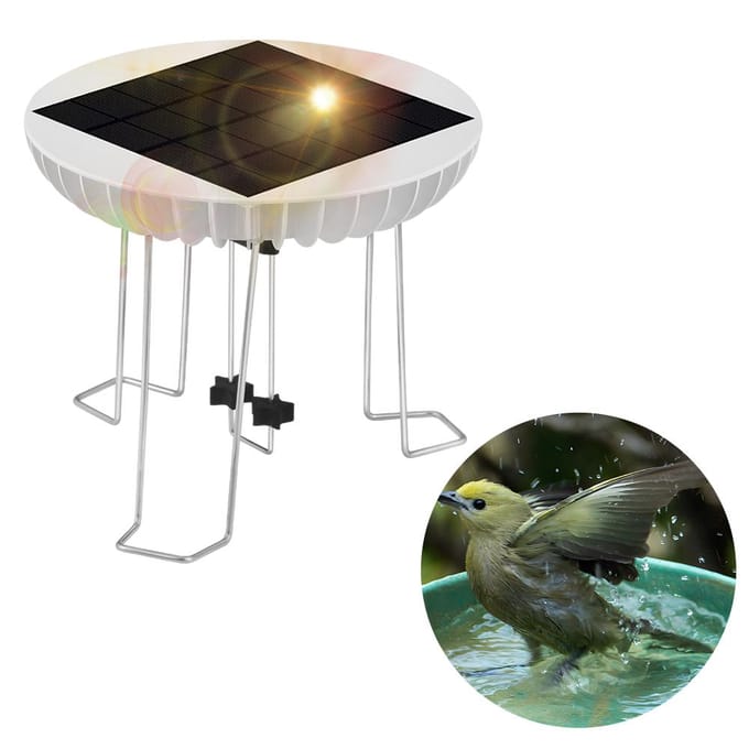 Solar Water Wiggler voor Vogelbad 3.7V 1500mAh Backup Lithiumbatterij Vogelbad Aquariumwater wit
